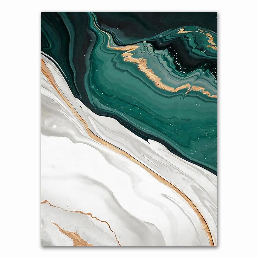 Buy Modern Abstract Gold Foil Lines Green Canvas Art Paintings For ...