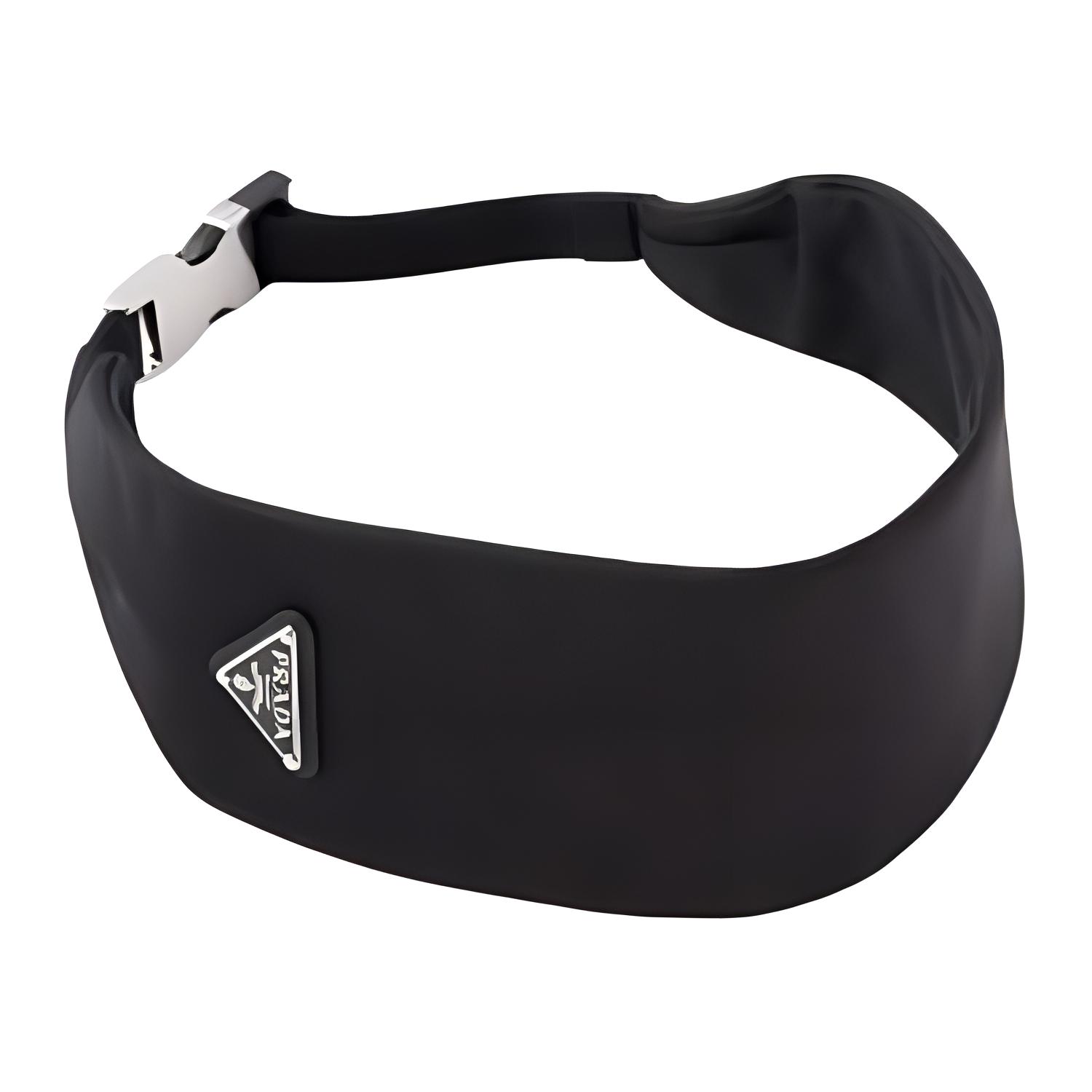 Prada Logo Design Nylon Headband Women accessories Black 70365168 F,Black