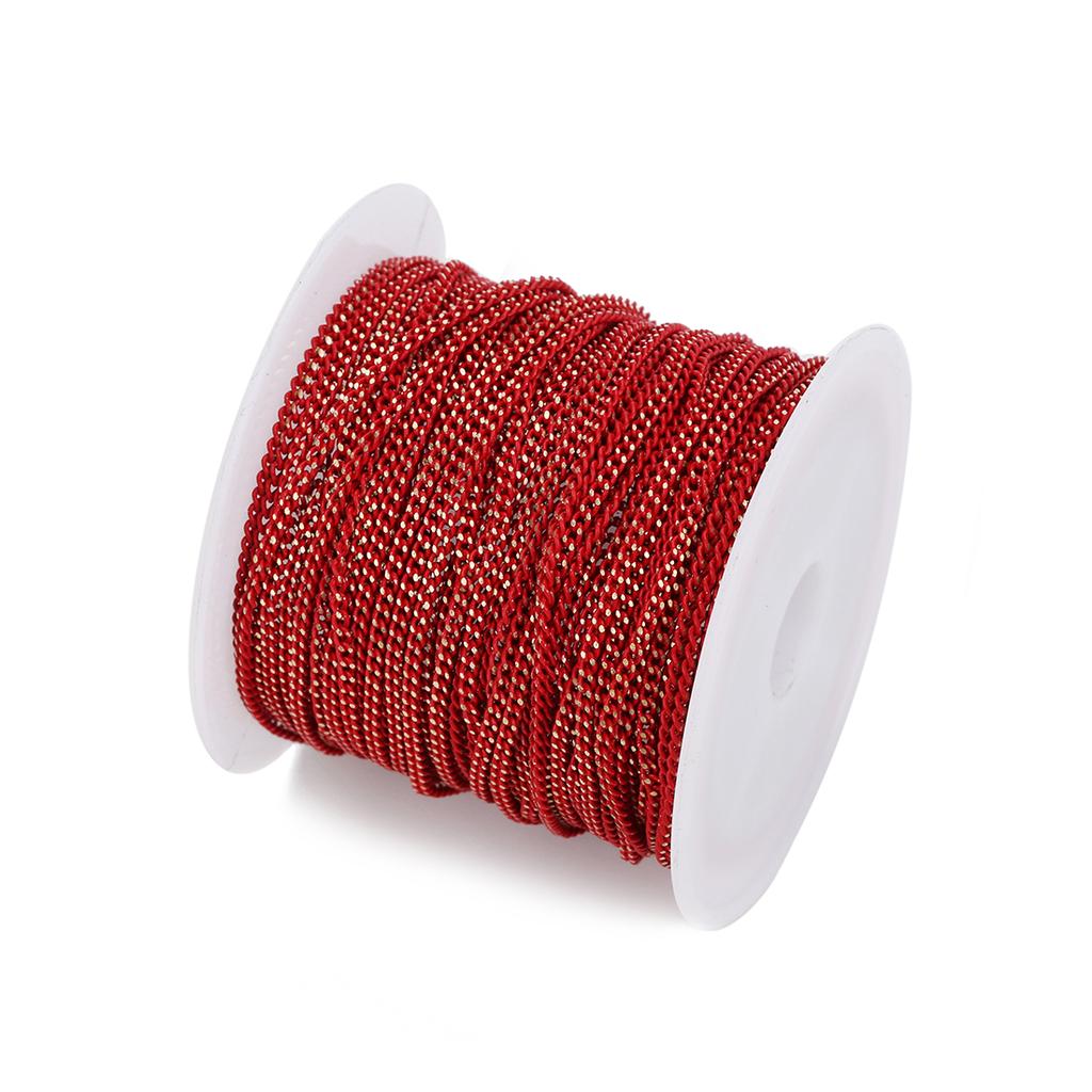 10 yards/Roll Flat Grinding Skin Chains Diy Jewelry Making Connectors Bracelets Necklace Width 1.5 Mm Copper Bulk Chain Finding