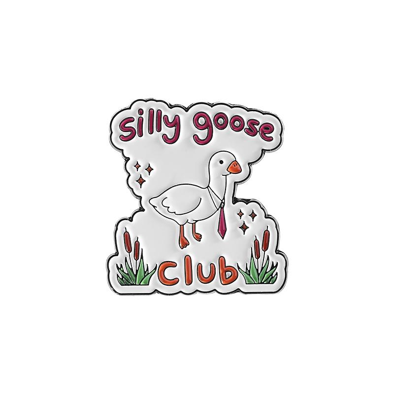 5-7PCS/SET Enamel Pins Custom Silly Goose Club Brooches Lapel Badges Clothes Animal Jewelry Gift for Friends