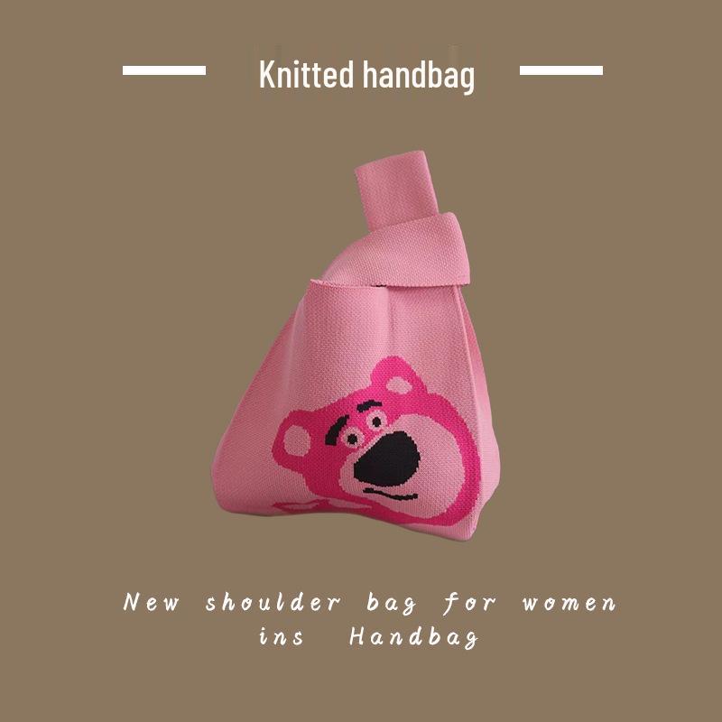 Trendy Women's Knitted Wool Bucket Handbag - Casual Tote & Lunch Box Bag