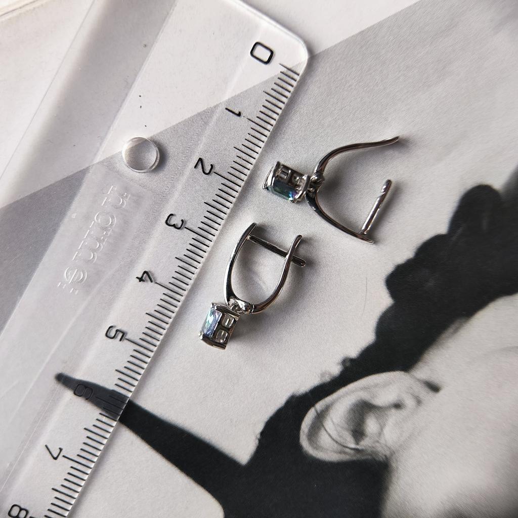 Серебряные серьги с мистик топазом 1ct (2203742)
