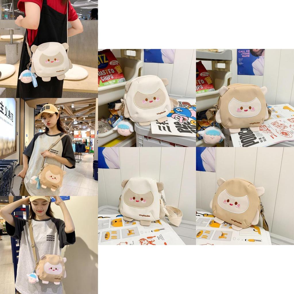 Adorable Canvas Cartoon Sheep Crossbody Bag For Girls And Boys Cute And Lightweight
