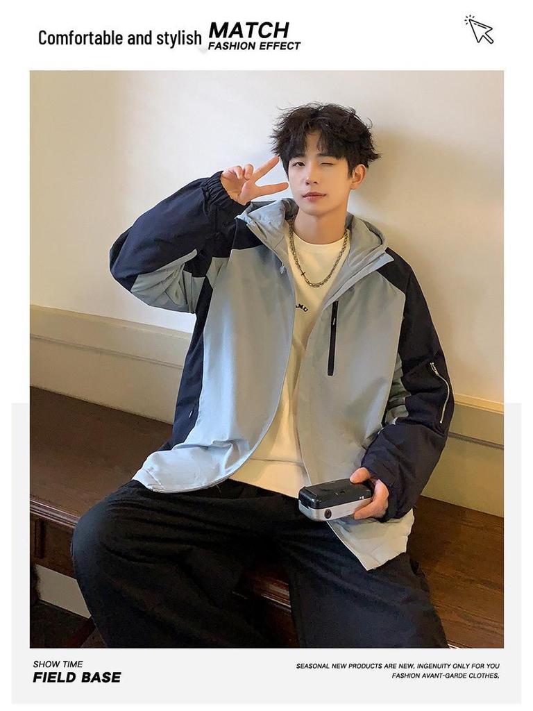 Men's Hooded Jacket: Autumn/Winter 2025, Plus Velvet, Trendy American Style, Outdoor Mountaineering, Casual Workwear.