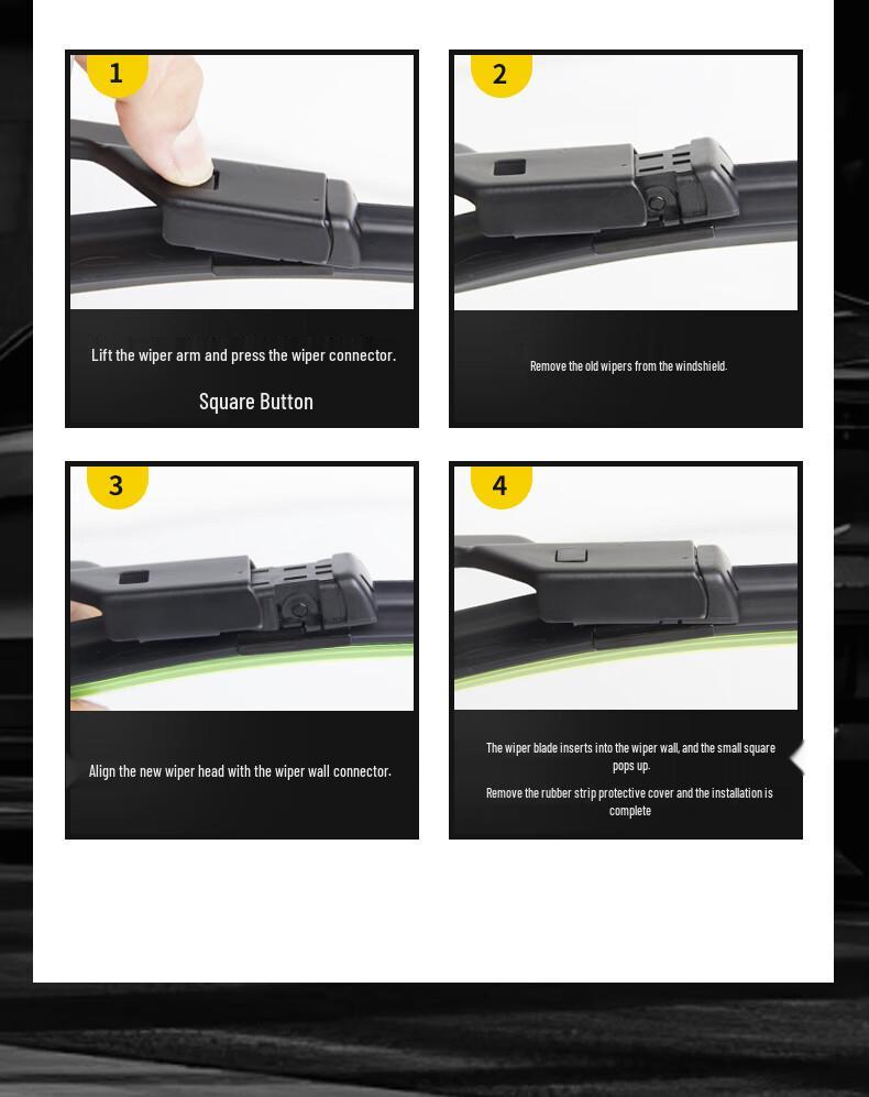 Peugeot 308 rahmenloser leiser Scheibenwischergummi (Modell 2008-2019)