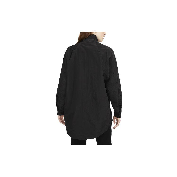 Nike ESC Jednobarevná bunda se stojáčkem na zip s dlouhým rukávem Dámské bundy Černá DR5399-010