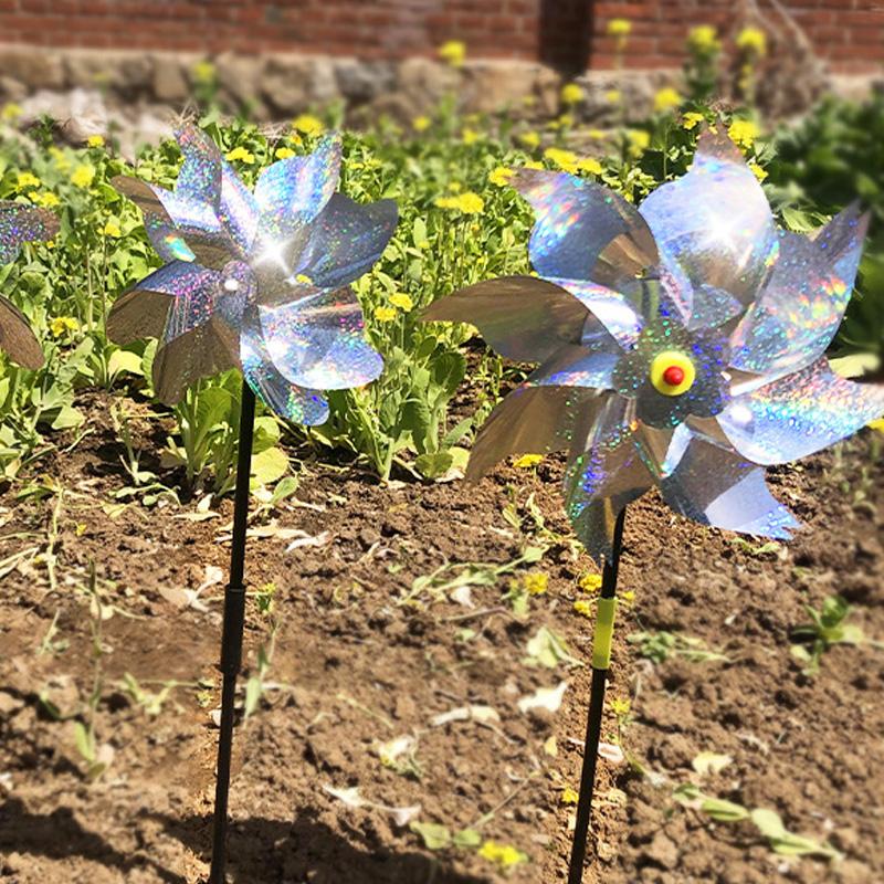 1/10 Buc. Fermă DIY Argint Laser Sperietoare de Păsări Mori de Vânt Rotative Decor Gazon Exterior Grădină Sperietoare de Păsări