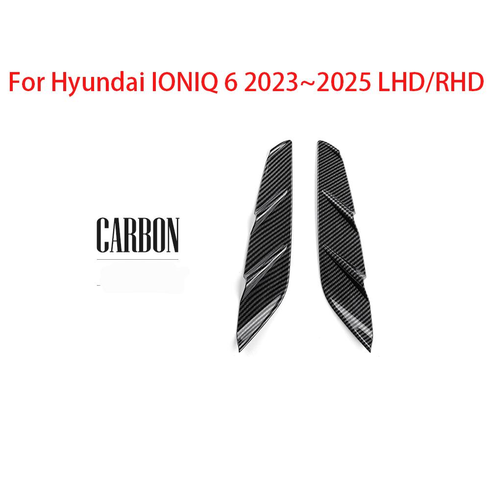 Carbon Fiber Interior Trim Window Button/Door Bowl /Front Water Cup Holder/Steering Wheel Decoration For Hyundai IONIQ 6 LHD