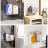 Two Section Adhesive Tissue Storage Box Transparent Bathroom Dispenser with Duals Compartment Wet Wipes Container