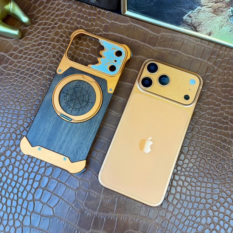 iPhone 14 Pro Max Walnut Wood Case with Magnetic Stand
