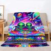 Alien Space Car Flannel Blanket Home Sofa Lunch Break Blankets Children Student Blankets Nap Cover Kid Camping Bed Couch Office