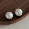 Classic Gentle Cotton Pearl Stud Earrings Retro Elegant Exquisite Fashion Earrings Premium Daily Light Luxury Versatile Earrings