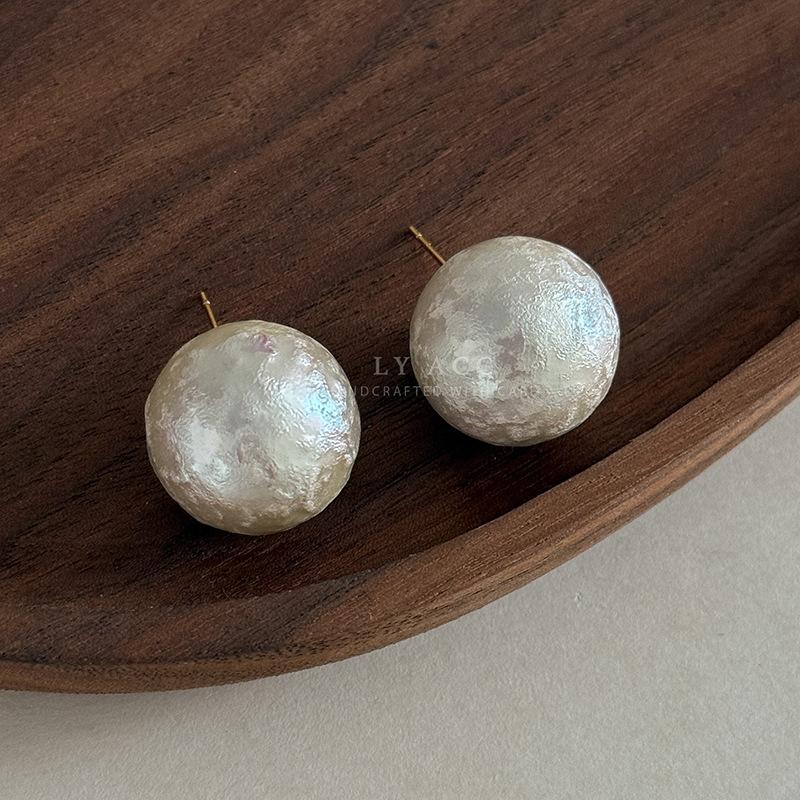Classic Gentle Cotton Pearl Stud Earrings Retro Elegant Exquisite Fashion Earrings Premium Daily Light Luxury Versatile Earrings