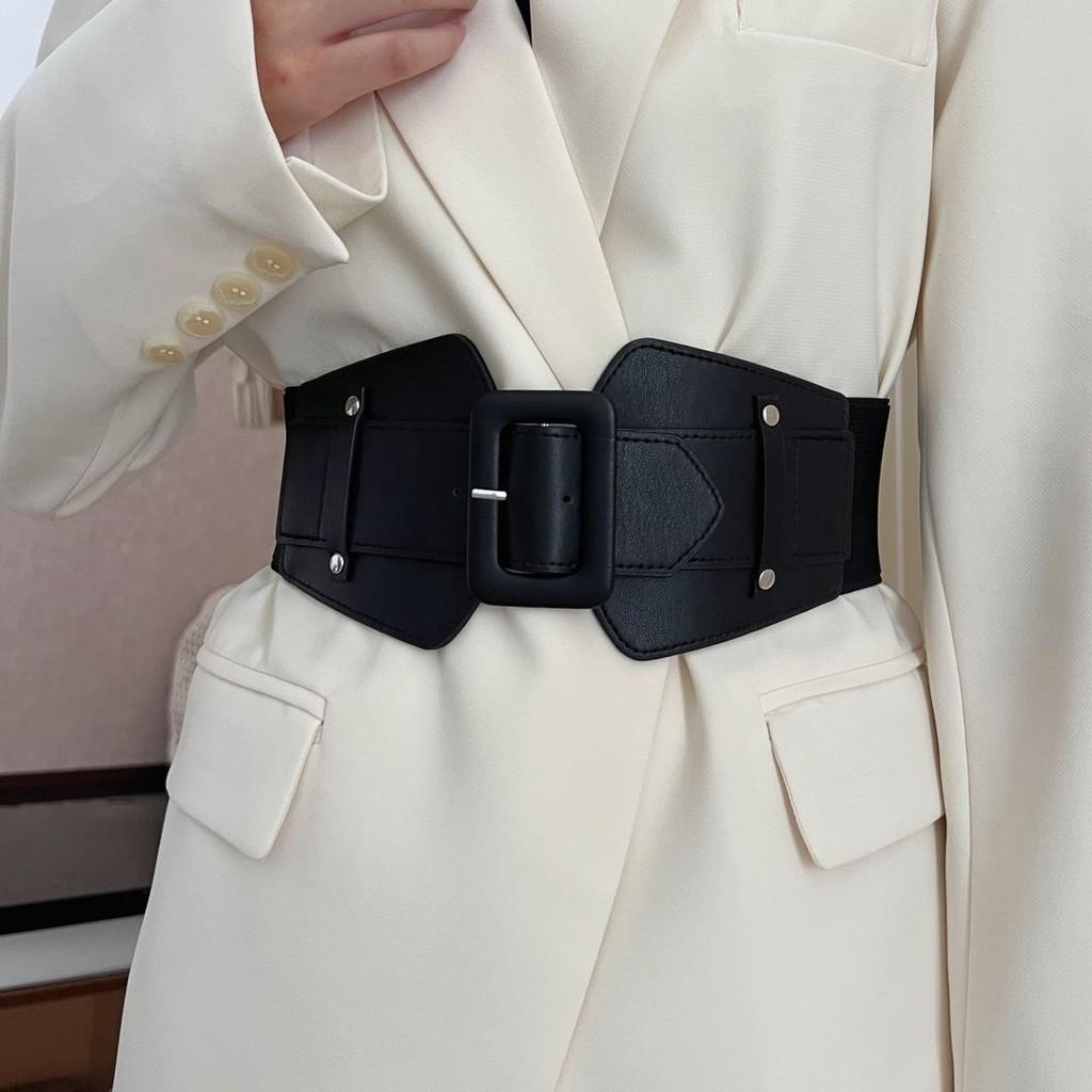 Chic Wide Elastic Waistband For Women Soft Faux Leather Versatile Fashion Accessory