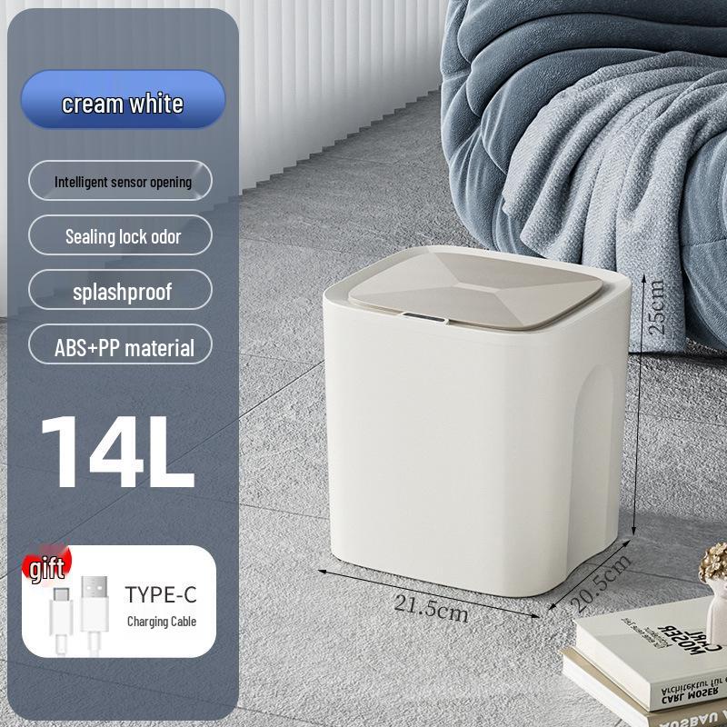 2026 Smart 18L Induction Trash Can with Lid & High Appearance for Living Room