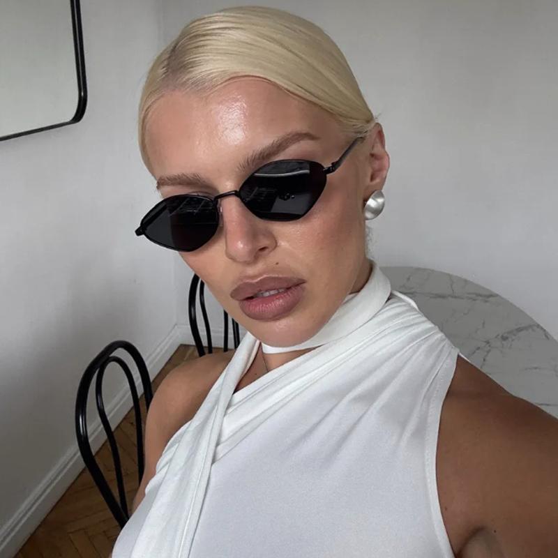 Protective Glasses 3pcs Fashion Metal Polygon Frame Sunglasses Personalized Black Lens Design Glasses UV Protection Eyeglasses