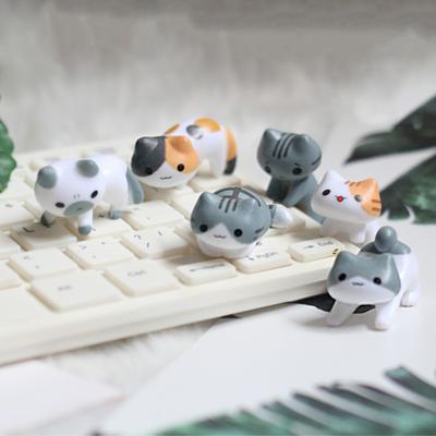 6 Τμχ/Σετ Πρακτικά Μινιατούρες Γάτες Φυτό Διάκοσμο Διακοσμητικό PVC Συμπαγές Γλαστράκι Διάκοσμο για Κήπο