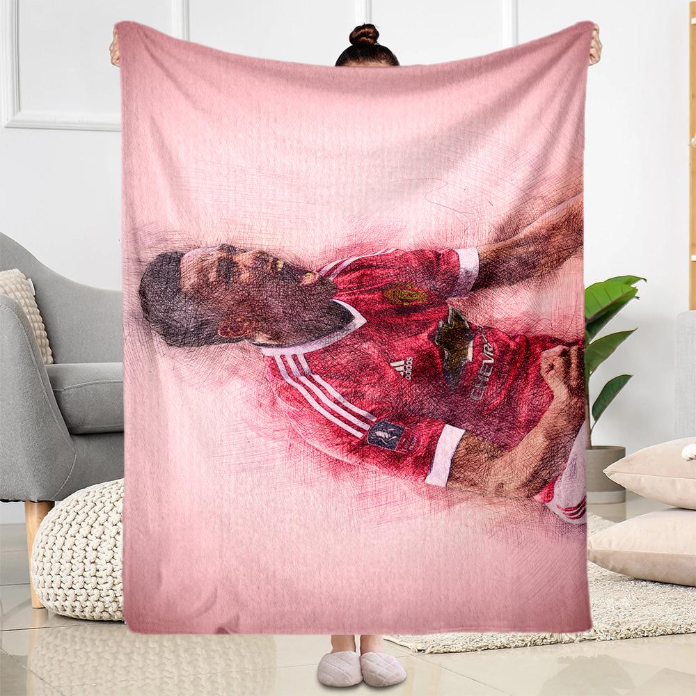 Manchester Player Blanket Warmthful Decor Suitable for Bedding Seaside Office Chair for All Occasions Warmthful Decor
