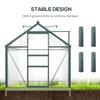 6 X 10ft Polycarbonate Greenhouse, Large Walk In Green House with Slide Door and Window, Garden Plants Grow House with Aluminium Frame and Foundation