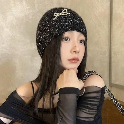 Knitted Sequined Cold Hat Warm Hiphop Hat Fashion Beanie Cap