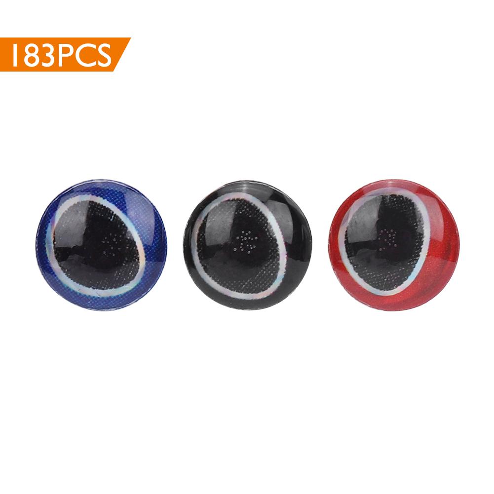 Fishing Lure Artificial Fish Eyes Fishing Hook Crafts 3D Animal Fish Eyes 183pcs Size 1