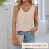 JPNTKY Women's Fashion Casual Sleeveless V-Neck  Blouses & Shirts