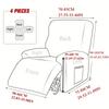 4Pcs/Set Split Recliner Sofa Cover Jacquard 1Seater Relax Armchair Slipcover Stretch Single Sofa Cover Living Room Funda Sofa