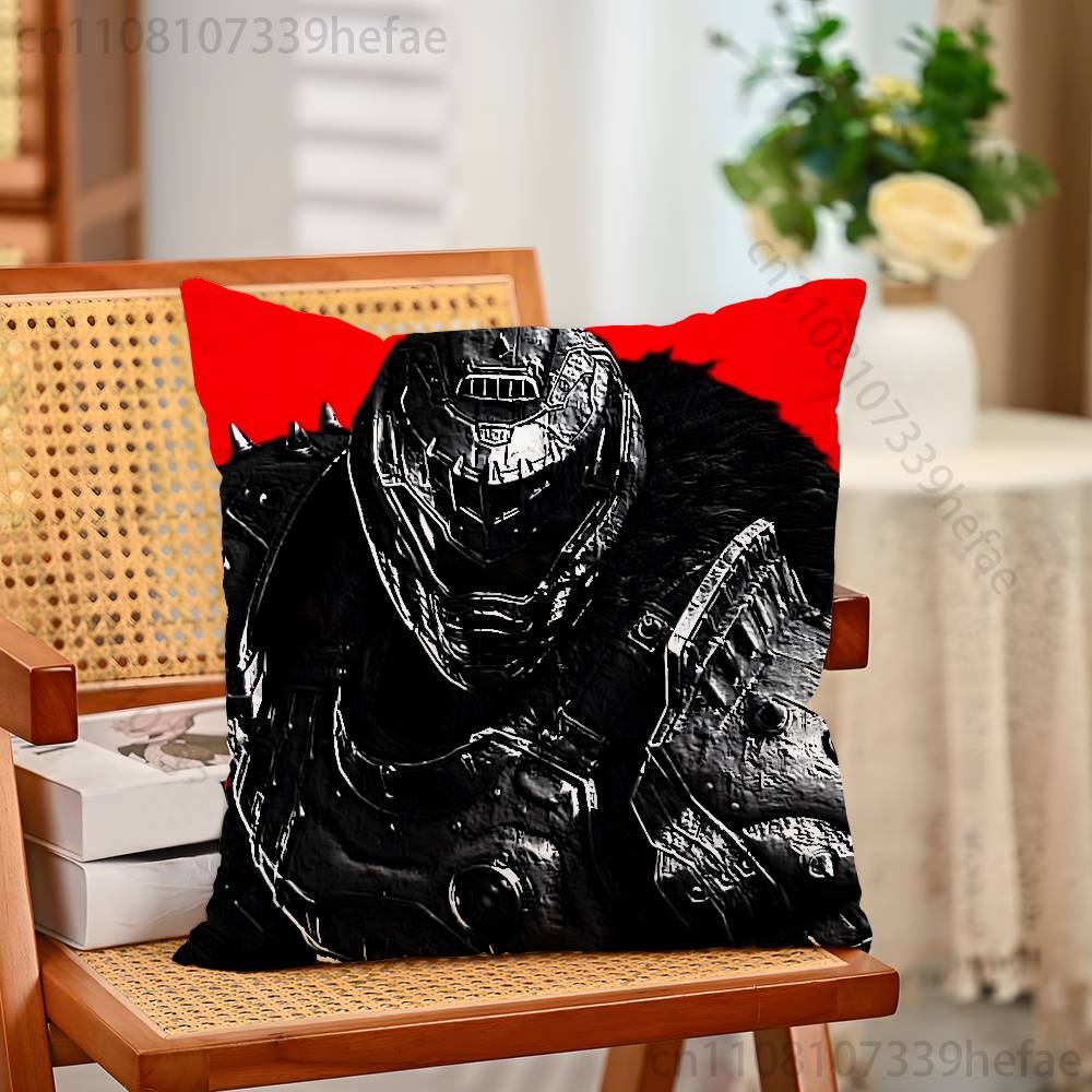 DDoomslayer Game Pillow Case Plush Pillow Cases Home Decoration Pillow Cover for Sofa Bed Chair Living Room