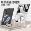 For Samsung Galaxy Z Fold 8 Wide 5G Case Skin-Friendly Transparent With Film Magnetic Rotating Bracket Shockproof Back Cover