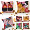 Creative Illustration of Everything On Shoes Cushion Cover Washable Linen Comfort Soft for Sofa Bed Cozy Home Room Decor