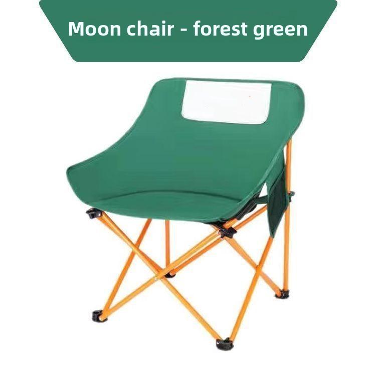 Outdoor folding chair with high backrest, moon chair, portable camping chair, fishing chair, camping recliner