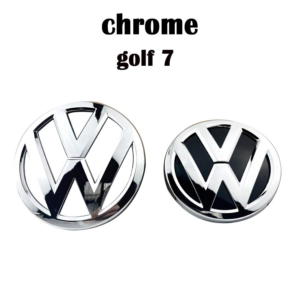 hijk1 Black car Front Grill Emblem Rear Trunk Badge Logo Golf 6 7 7.5 MK6 MK7 MK8 Polo 1set For Volkswagen VW Sticker Accessories