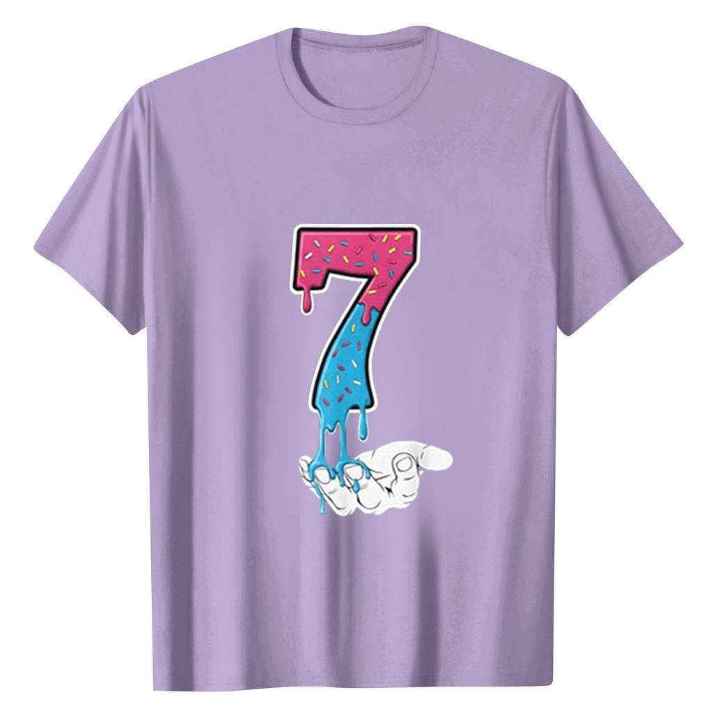 Ladies' Digital Printed Casual Round Neck Short Sleeved Top