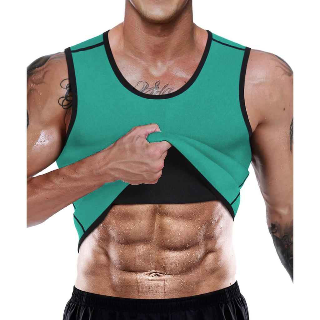 Men Sauna Suit Sweat Vest Waist Trainer Body Shaper Compression Shirt Workout Tank Tops Tummy Control Slimming Shapewear Fitness Undershirts