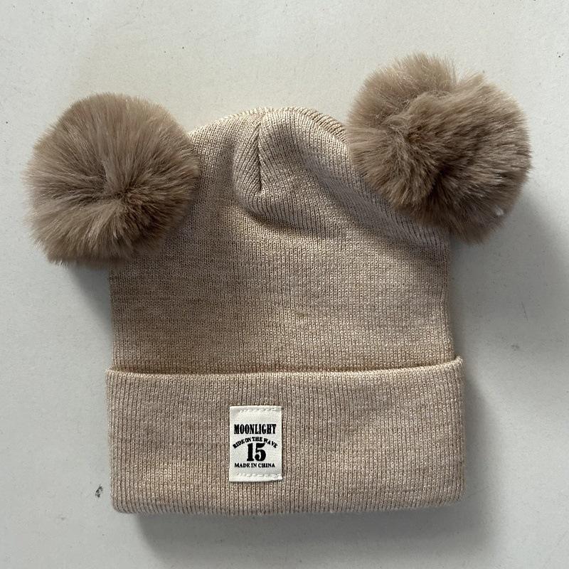 New Cute Beanie Cap Autumn Winter Knitted Pullover Hat Toddler Thicken Ear Protection Cap