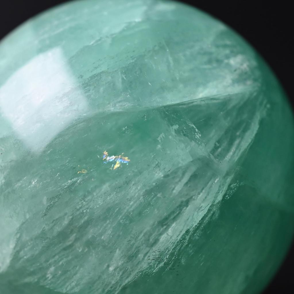 Eigado Fluorite for Study Academic and Power Stone Amulet Sphere, 63mm, 420g, Luck, Ability, Knowledge,