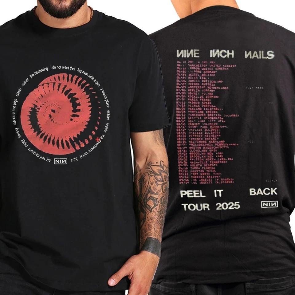 Nine Inch Nails Tour Shirt 2025 NIN Red Spiral Shirt NIN Peel It Back Tour Tee Unisex T-Shirt S