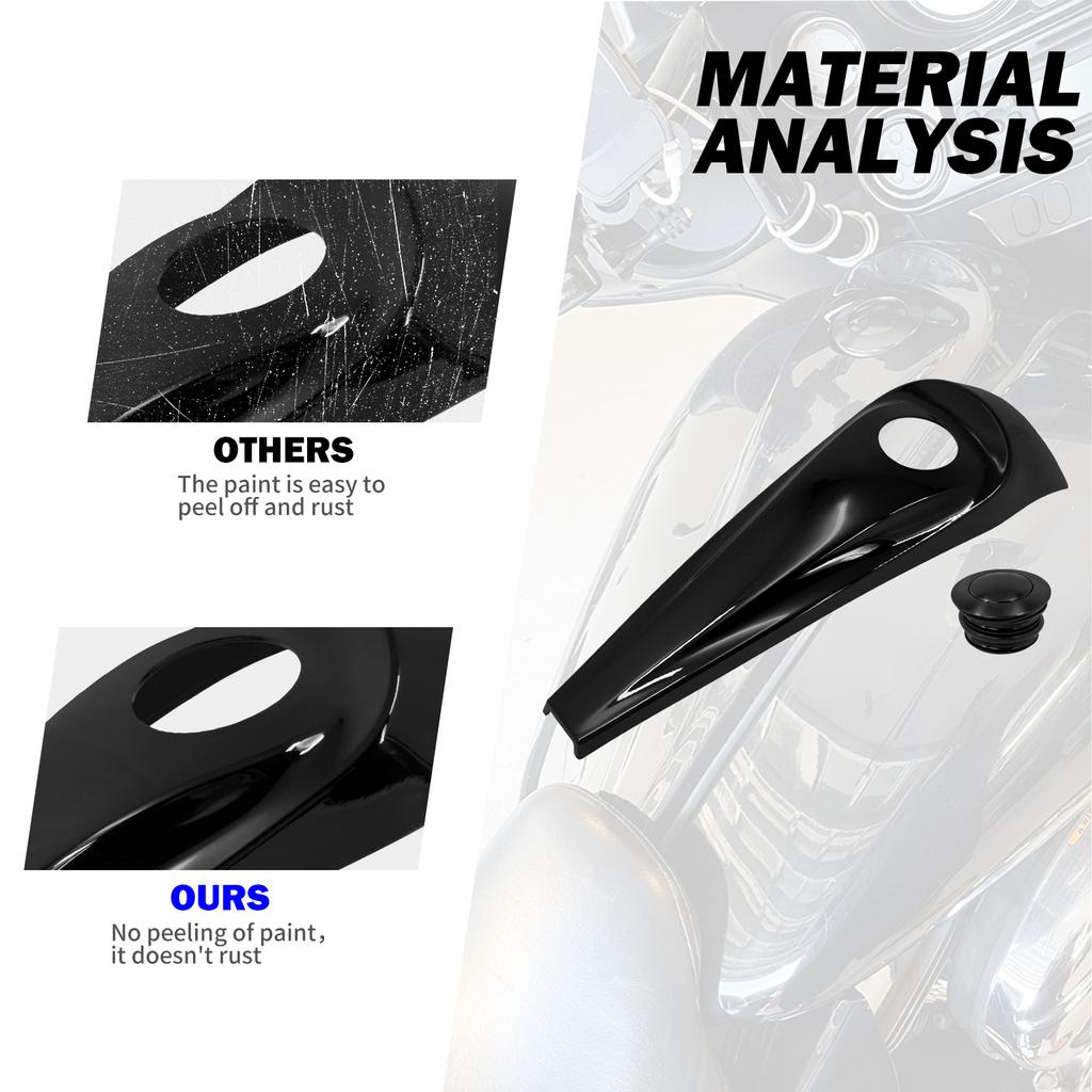 Motorcycle Dash Fuel Tank Console Trim Oil Gas Tank Cover Cap For Harley Touring Road Electra Street Glide Ultra CVO 2008-2023