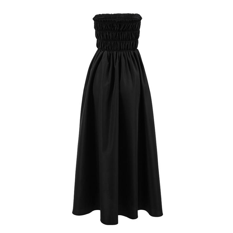 

Летнее женское платье без рукавов, черное элегантное платье на бретелях, модная уличная женская одежда, женское платье L чёрный