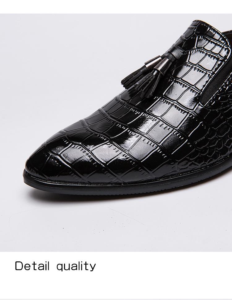 Men's British Style Tassel Loafers - Pointed Toe Leather Slip-on Formal & Casual Office Shoes