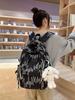 Girls Nylon School Backpack With Letter Pattern And Top Handle For School And Travel
