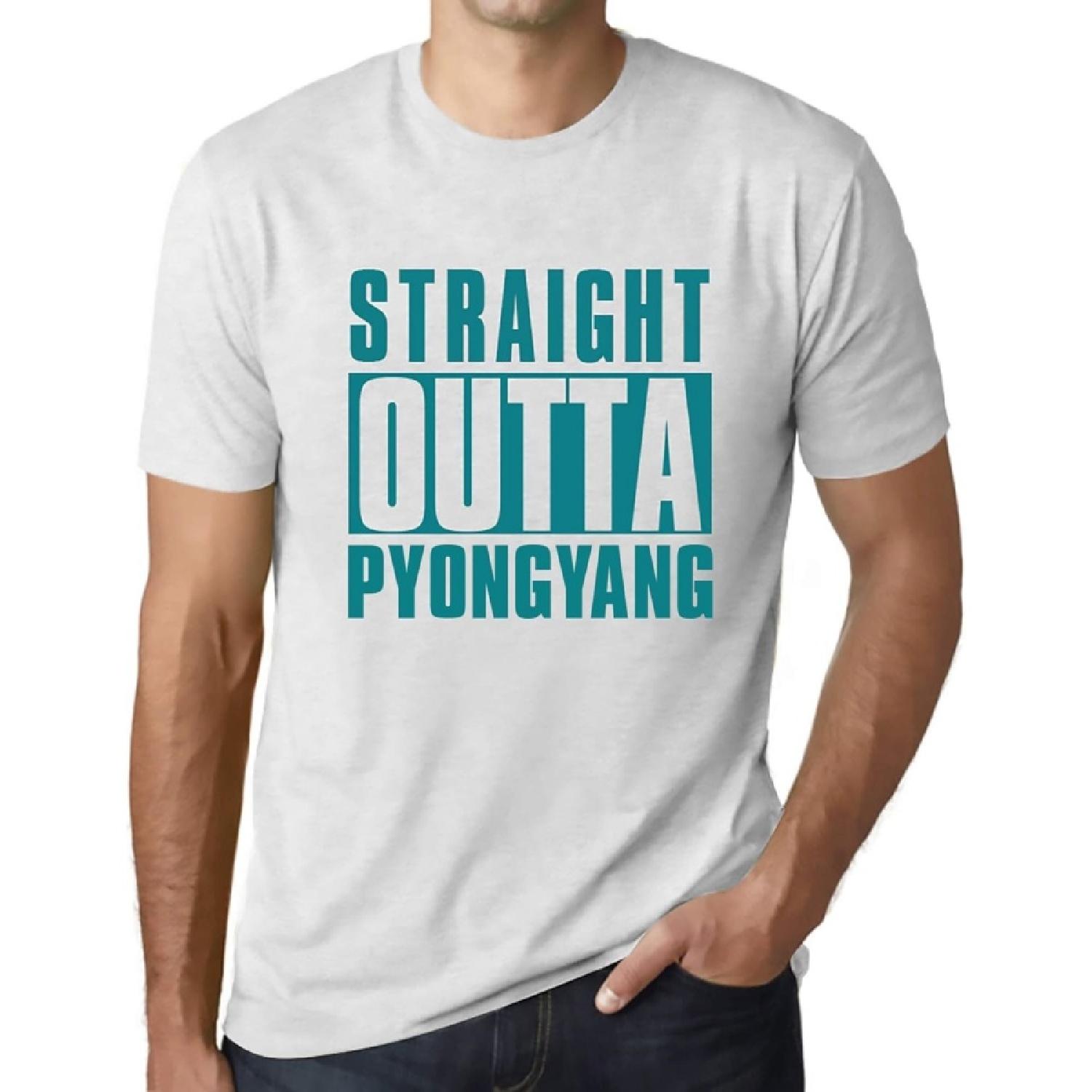 Мужская футболка с принтом Straight Outta Pyongyang Экологичная Ограниченная серия Футболка с коротким рукавом Винтажный Подарок на День Рождения Новинка Винтажный Белый L XXXXXL белый