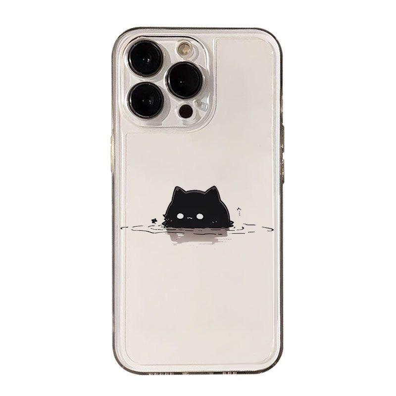 Cartoon Black Cat Case for Apple 15/14/13/12/11/PRO/XS/XR