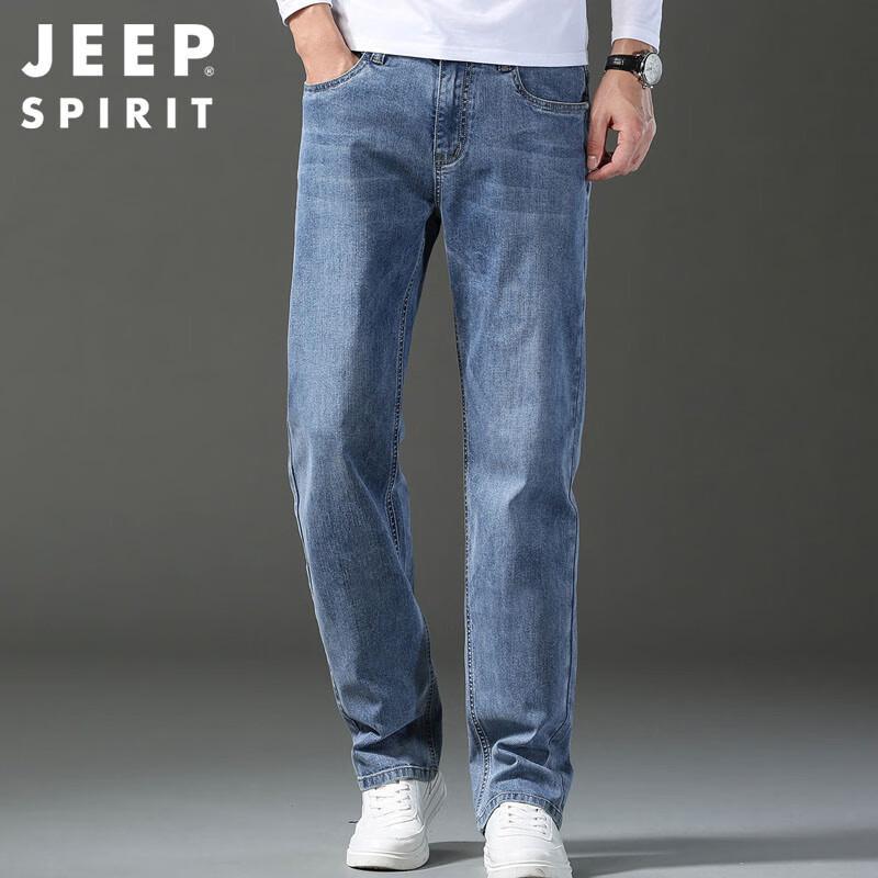 JEEP SPIRIT Men's Straight Fit Stretch Casual Jeans