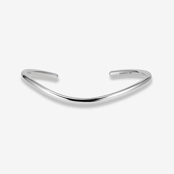 Dorocy Silver Floe Curve Bangle Bracelet
