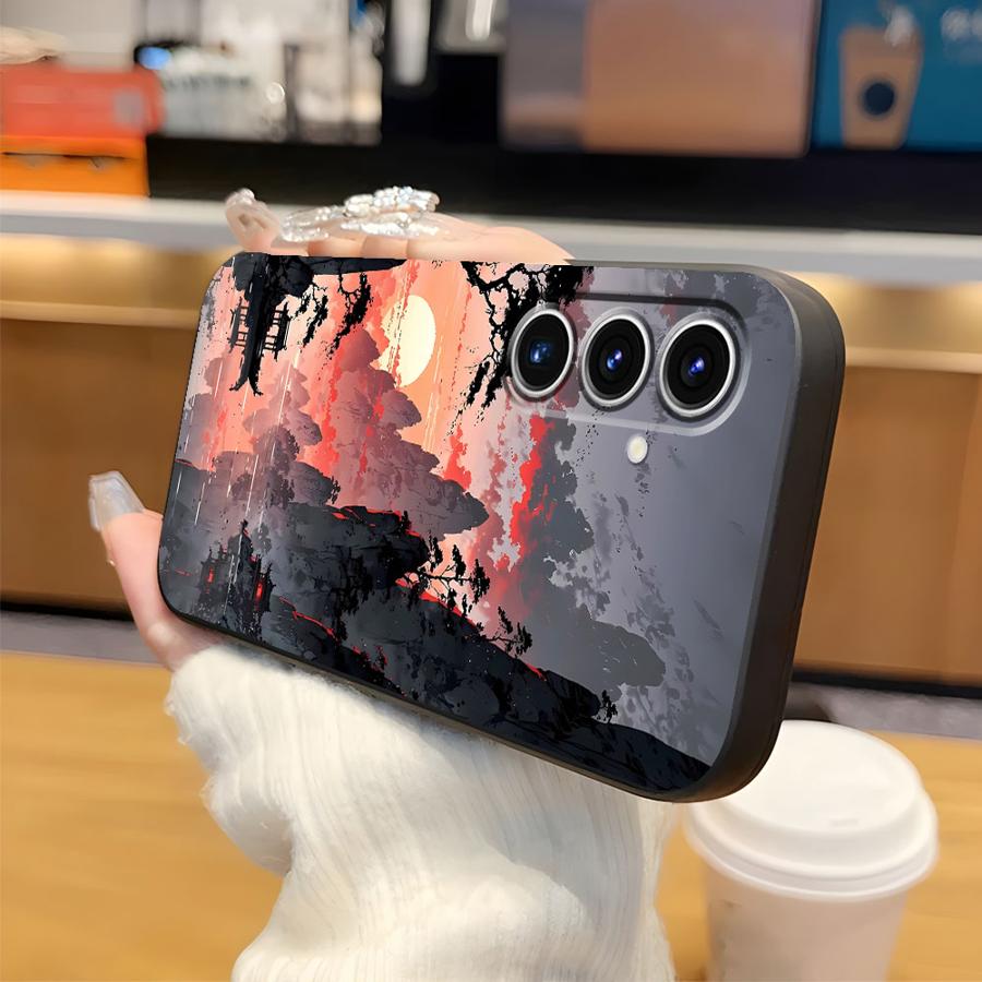 Case for Samsung Galaxy A15 A04 A05 A50 A16 A40 A70 A13 A20 A06 A17 A12 Funda Phone Cover Ink Art Print Japanese Landscape