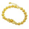 Vintage Imitation Gold Flower Bracelet Ornaments Hand Jewelry Hollow Bracelet Women Wrist Adornment Alloy Chinese Style Bangles