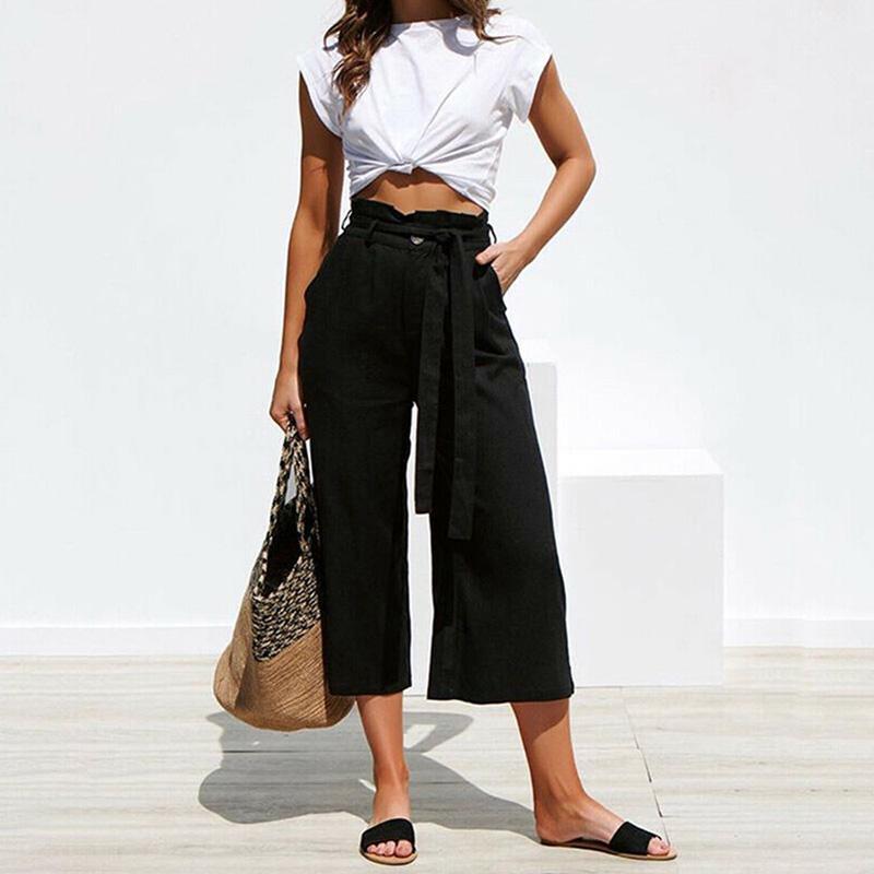 Buy Women High Waist Wide Leg Pants 