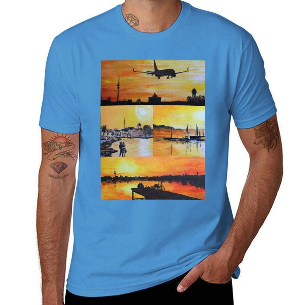 Evening mood at the Phoenixsee Tshirt oversizeds Short sleeve tee vintage mens graphic tshirts funny