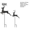 Decorative Flower Pot Sign 2Pcs/Set Christmas Elk Garden Stake, Black Reindeer Silhouette Yard Art, Iron Animal Lawn Holiday Deer Bed for Outdoor